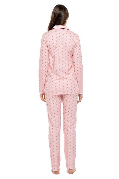 Mod Collection 3959 Set de pijamale cu mânecă lungă cu plăcuță lungă pentru femei -roz