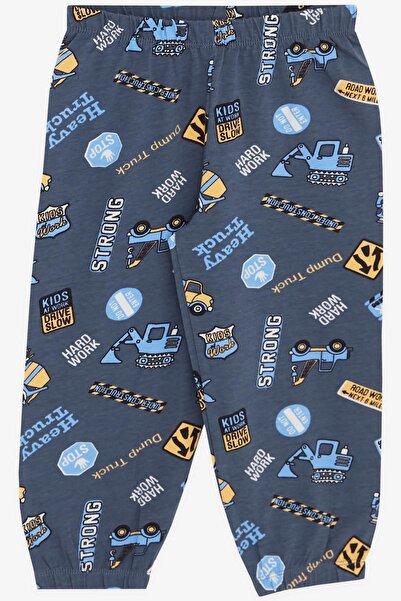 Breeze Girls & Boys Baby Boy Pajama Set Construction Vehicle Themed 9 Months-3 Years, Smoked