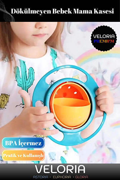 Genel Markalar Premium Seri BPA İçermeyen Pratik Kolay Temizlenen Asla Dökülmeyen Bebek Mama Kasesi