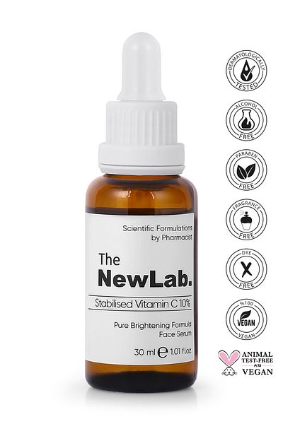 The NewLab سيروم فيتامين C لتفتيح لون البشرة (10% حمض أسكوربيك، نياسيناميد، بانثينول) Nl02