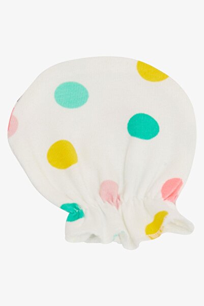 Breeze White Colored Polka Dot Newborn Baby Gloves