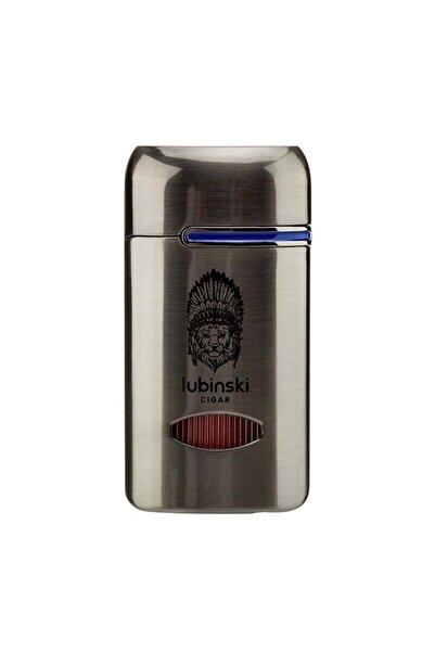 Lubinski Lion Kapaklı Delicili Tek Torch Puro Çakmağı Gunmetal