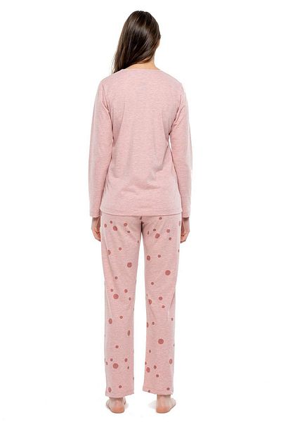 Mod Collection 3993 Set de pijamale pentru femei Pink Melange - Gât rotund, mânecă lungă