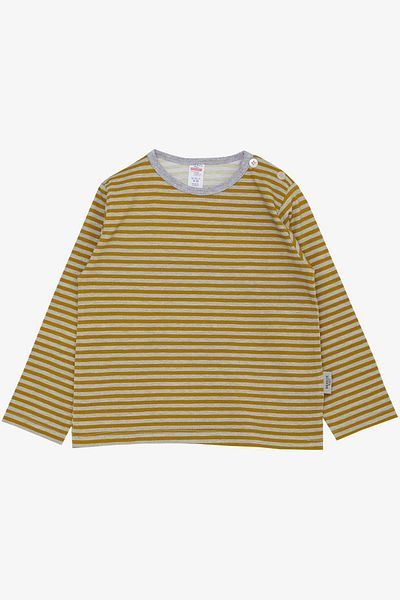 Breeze Baby Boy Long Sleeve T-Shirt Placket Striped 9 Months-3 Years, Mustard Yellow