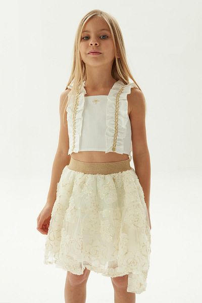 Tyess Bg Store Girl's Ecru Skirt
