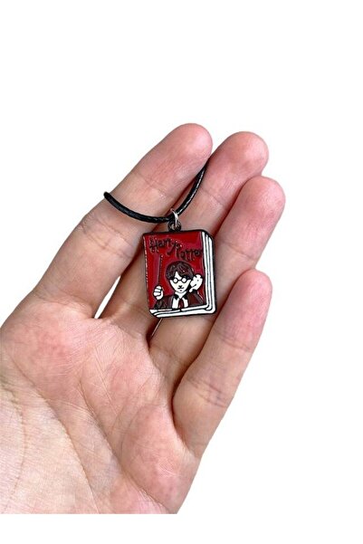 Herşey Nota Harry Potter Kitap Şeklinde Mineli Kolye - Renkli ve Eğlenceli Ta...