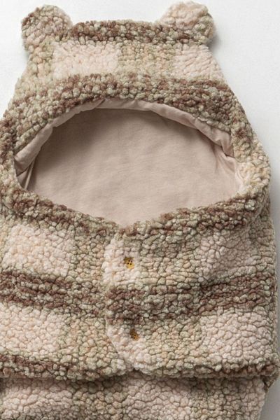 Cassiope Eared Plaid Outer Swaddle Booties Sleeping Bag Wellsoft Baby Boy Blanket