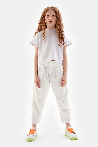 Tyess Bg Store Girl's White Pants 23Ss0Tj4212