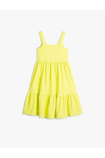 Koton Girl's Cotton Dress - 4Skg80034Ak, Yellow