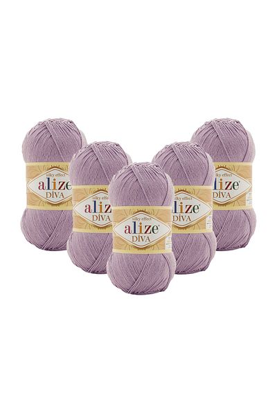 Alize Diva Hand Knitting Yarn 100 Gr. Pack of 5 (100GR X 5 PCS)
