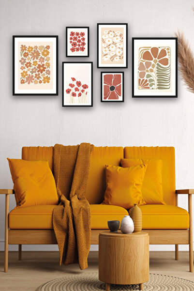 no77decor Set de pictură cu aspect de cadru negru cu tematică abstractă de ma...