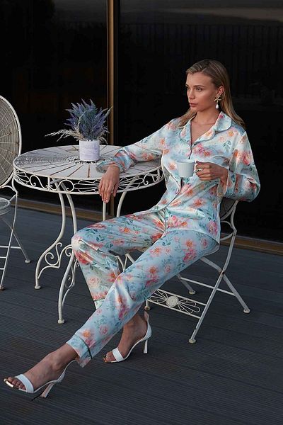 Nurteks 5654 Set pijamale din satin din 2 piese pentru femei
