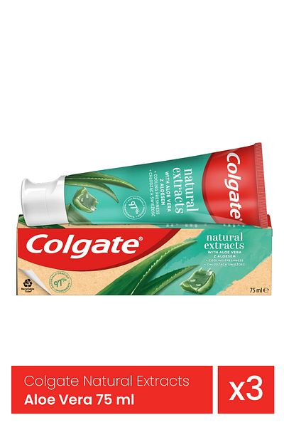 Colgate Natur Extracts Aloe Toothpaste 75 ml x 3 pieces
