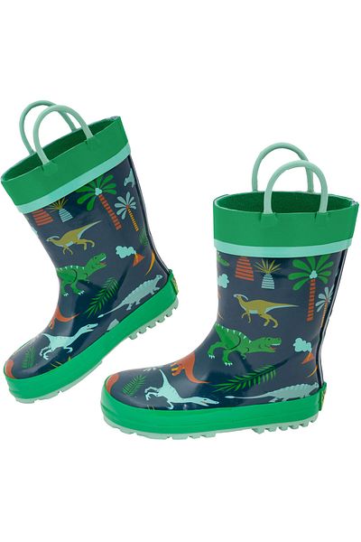 Stephen Joseph Μπότες βροχής για αγόρια Dinosaur Green