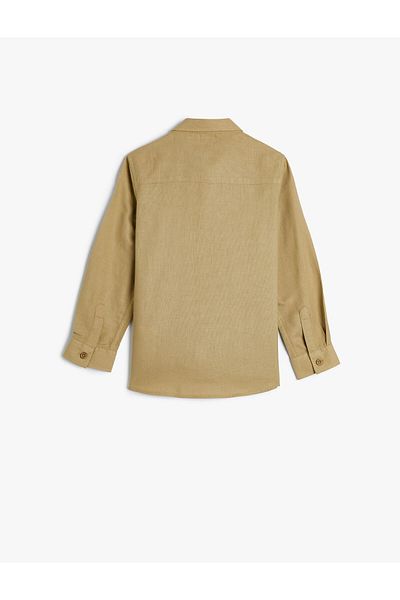 Koton Cotton Long Sleeve Basic Shirt - Pocket Detail