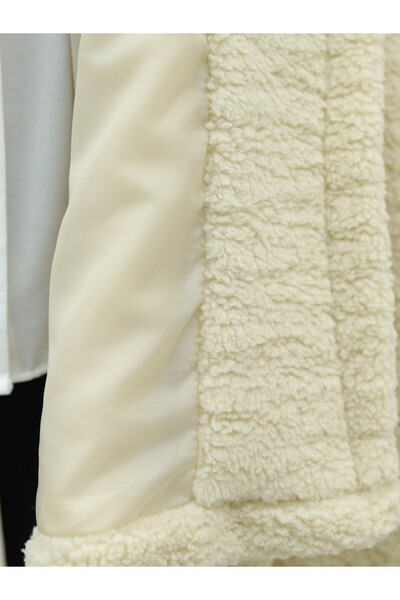 HİJABAYA Double Button Lined Side Pocket Plush Coat