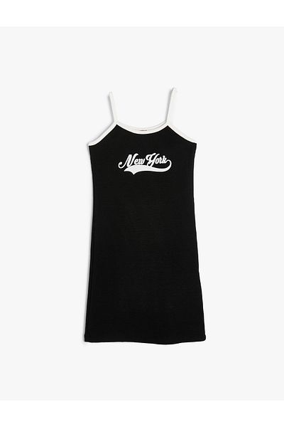 Koton Bedrucktes Minikleid mit schmalen Trägern „New York“
