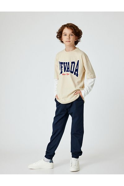 Koton Jogger School Pants with Tie Waist Cotton Pockets