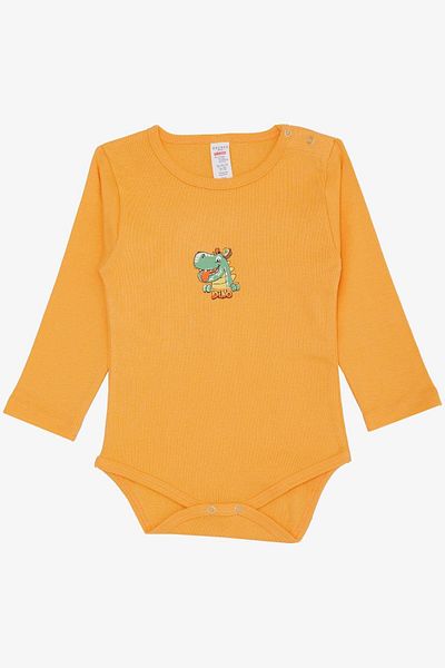 Breeze Dinosaur Printed Happy Bodysuit for Baby Boy - 9 Months-3 Years, Salmon