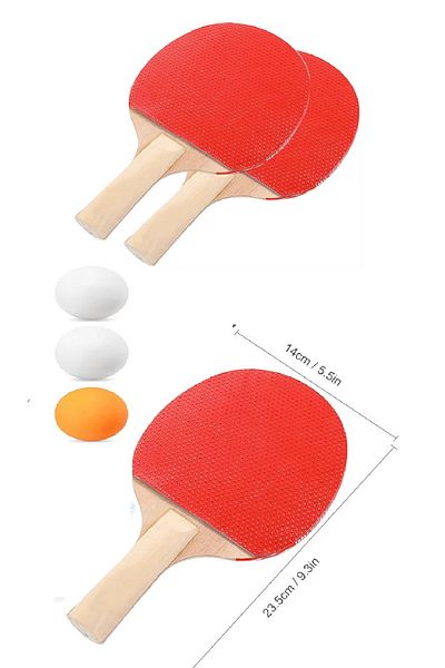 PERİBOİA Ping Pong Table and Tennis Set - 2 Rackets and 3 Balls Sports Accessories