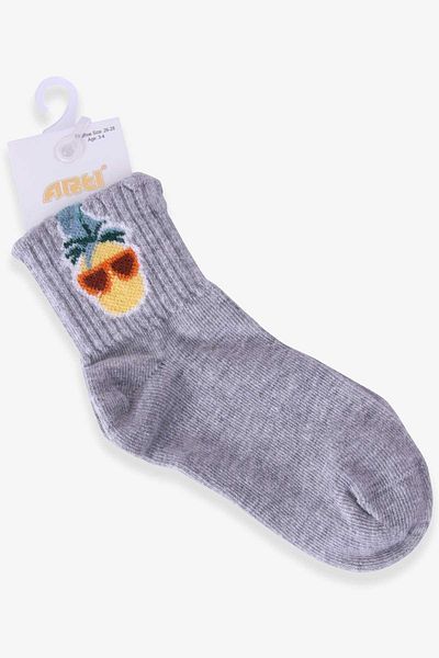 Katamino Момичешки чорапи с шарка на ананас 3-4-9-10 години, сиви