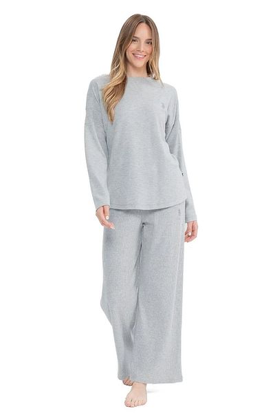 U.S. Polo Assn. Us Polo Assn. 17085 Women's Pajama Set - Soft Fabric, Long Sleeve, Round Neck - Grimelange