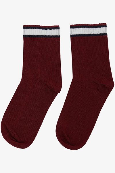 Katamino 1-14 Years Girl's Striped Claret Red Socks