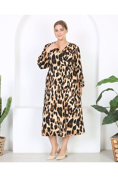 Butik Nilyam Γυναικείο φόρεμα με διπλό στήθος με διπλό στήθος, μανίκι, μάξι μήκους, 24672