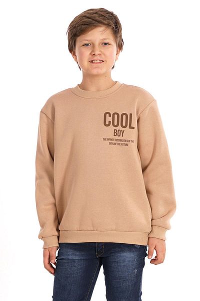 zepkids Cool Boy Printed Beige Color Boy Sweat