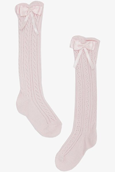Baby Girl Fishnet Socks with Bow Tie 6-24 Months, Pink