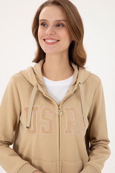 U.S. Polo Assn. Hanorac cu glugă de nisip pentru femei 50289544 -VR085