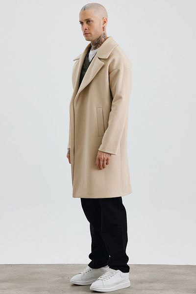 MADZEYMODA Ανδρικό παλτό βιζόν με διπλό στήθος Comfortable Fit Premium Mz56123