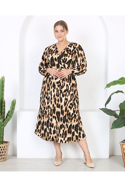 Butik Nilyam Γυναικείο φόρεμα με διπλό στήθος με διπλό στήθος, μανίκι, μάξι μήκους, 24672