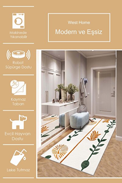 West Home Machine washable non-slip base stain-resistant modern cutting runner kitchen runner carpet runner