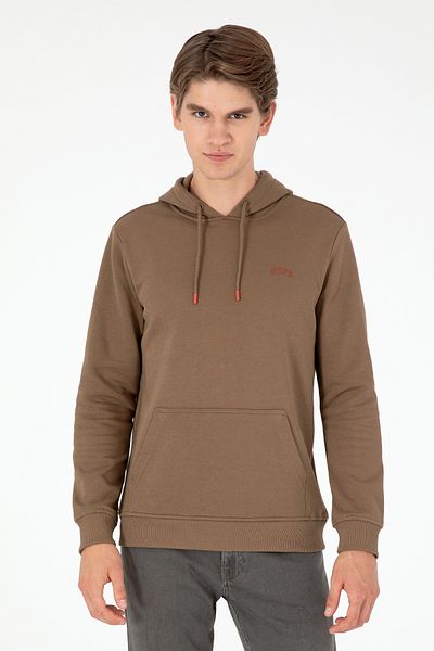 U.S. Polo Assn. Men's Hooded Khaki Basic Sweatshirt 50295176 -Vr027