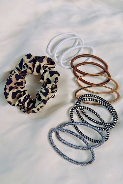 PETEK AKSESUAR 13 PIECES RUBBER LEOPARD BUCKLE BROWN