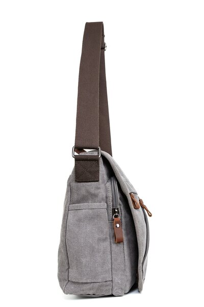 Necati Çanta 15,6-дюймовий ноутбук для сірого водонепроникного розділеного поштового сумки - полотно