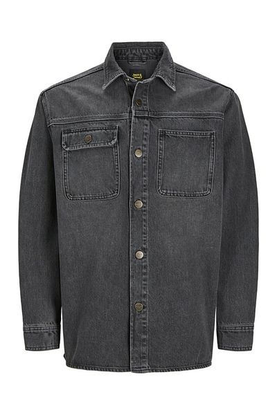 Jack & Jones Ανδρικό πουκάμισο Jjiscott σε χρώμα Anthracite - Mf 716 Model 12261939-Blackdeni