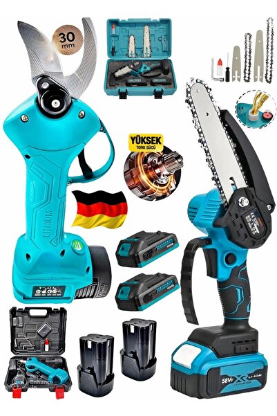 SCHUTZENGER İTALY 4 Akülü Şarjlı Otomatik Yağlamalı Ağaç Dal Budama Testeresi...