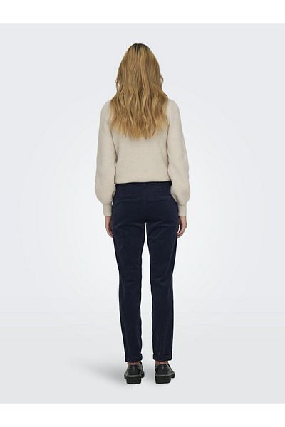 ONLY Navy Blue Onlbiana-Blair Mw Cord Chino Women's Trousers - 15328045   Nightsky