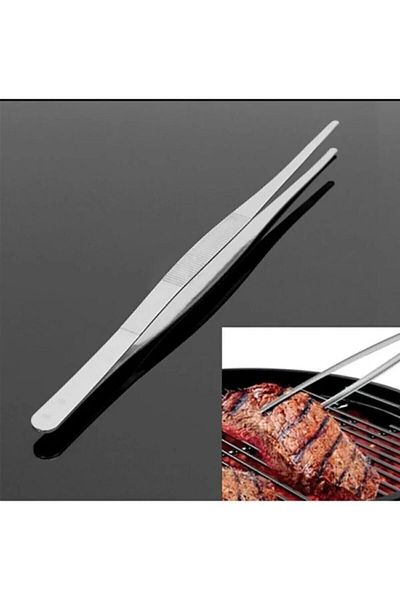 LUCKYHOMES 30cm Professional Chef Tweezers - Practical Tongs Cooking Tweezers, Steel Tongs