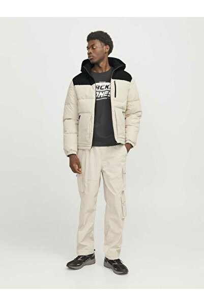 Jack & Jones Μπεζ ανδρικό μπουφάν Puffer - Jjeotto Sn, Moonbeam 12258416