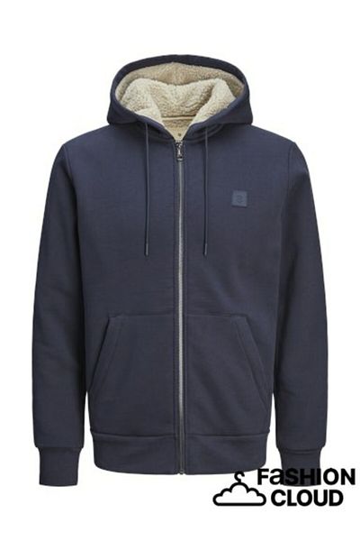 Jack & Jones Ανδρικό παλτό Navy Blue Jprblumason Teddy Sweat Zip Ln 12262125-Nightsky