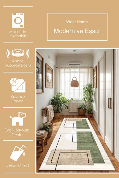 West Home Machine washable non-slip base stain-resistant modern cutting runner kitchen runner carpet runner