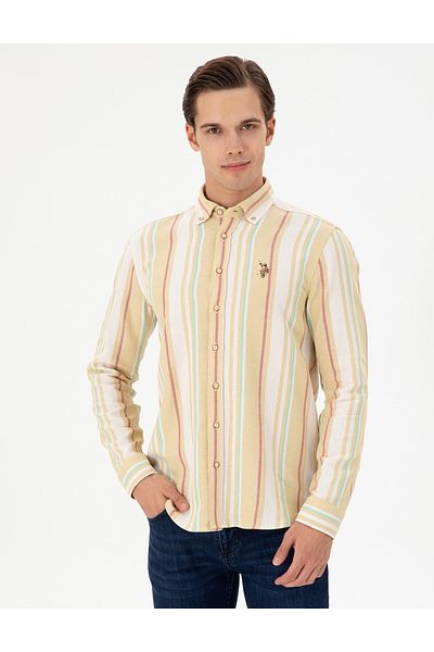 U.S. Polo Assn. Men's Yellow Long Sleeve Shirt 50291241 -Vr094
