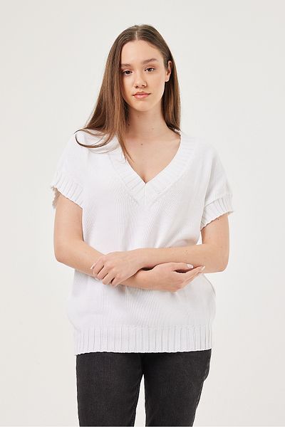 POODLE Women's Knitted Detailed Woven Sweater