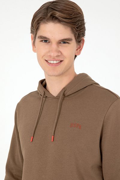 U.S. Polo Assn. Men's Hooded Khaki Basic Sweatshirt 50295176 -Vr027