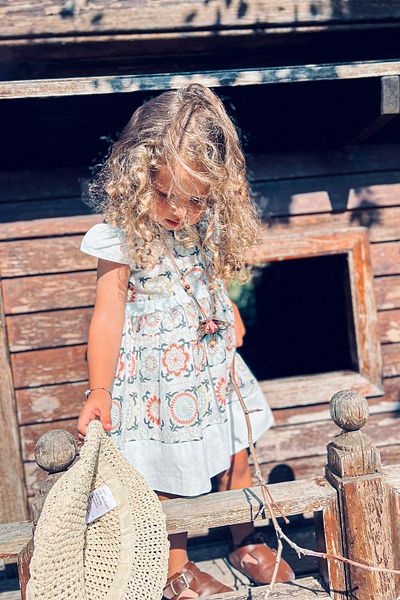 LULU Kids Geometric Patterned "Water" Sleeveless Summer Girl Dress