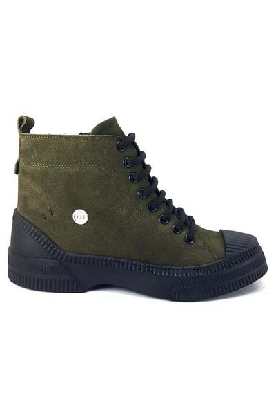 Mammamia 1495 Model Genuine Leather Women's Daily Boots - Khaki