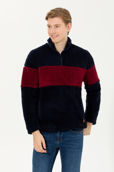 U.S. Polo Assn. Erkek Lacivert Dik Yaka Sweatshirt 50253782-VR033